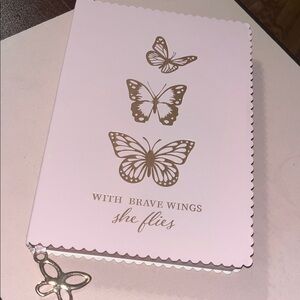 Pink Butterfly Journal with Gold Foil Accents